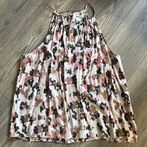 Nine West Pink and Black Camouflage Tank Top